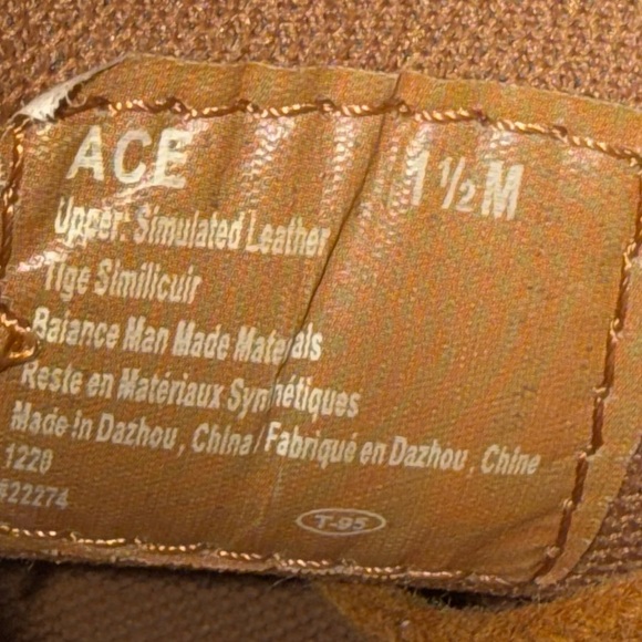 ACE Boys’ Oxford Dress Shoes – Size 1.5M – Brown Wingtip - Picture 6 of 7